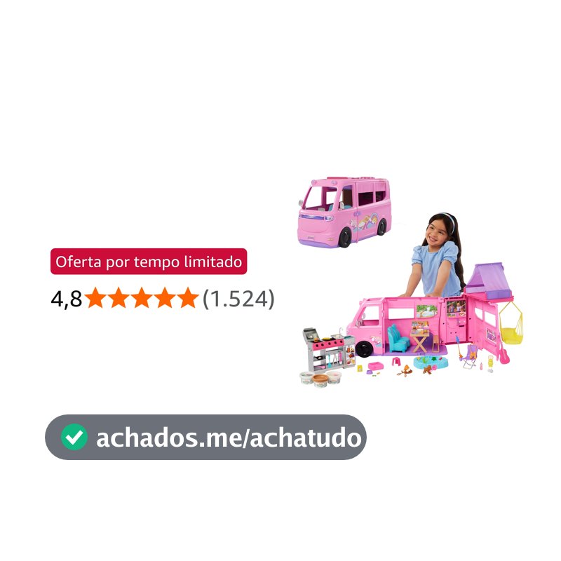 Veículo Barbie Camper dos Sonhos Mattel. Trailer com 7 áreas de Lazer, mais de 60 acessórios para aventuras de acampamento. para crianças a partir dos 3 anos.