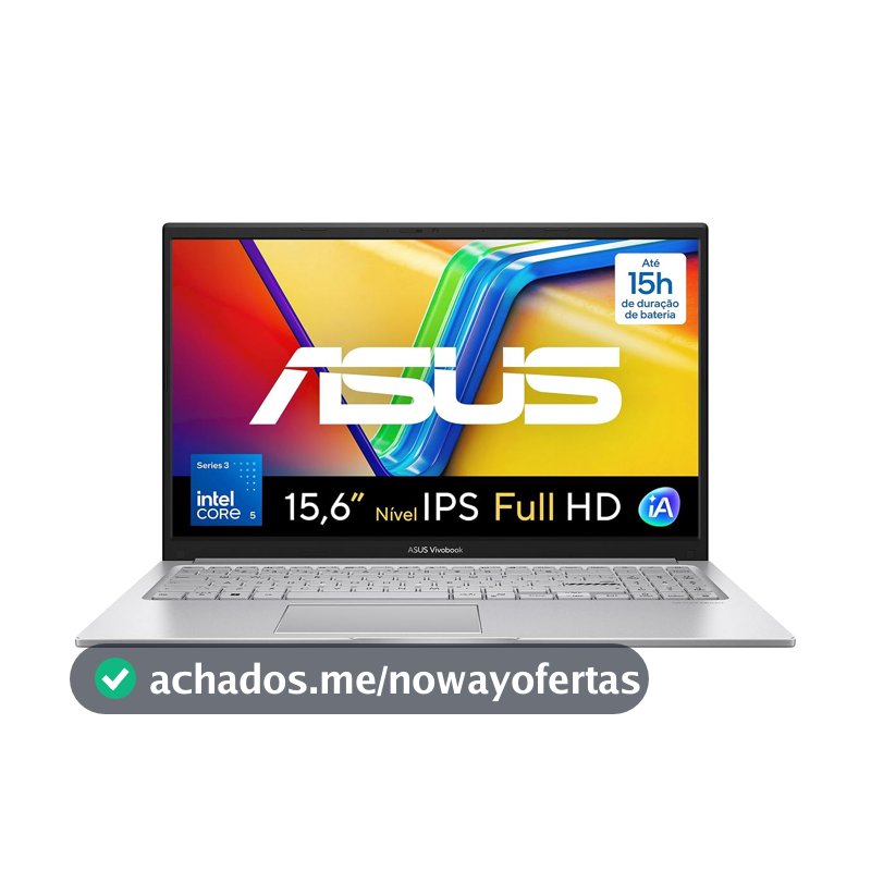 Notebook ASUS Vivobook 15, Intel Core 5, 8 GB, 256 GB SSD, W11 Home, 15.6'' FHD, Cool Silver - X1504MA-BQ300W
