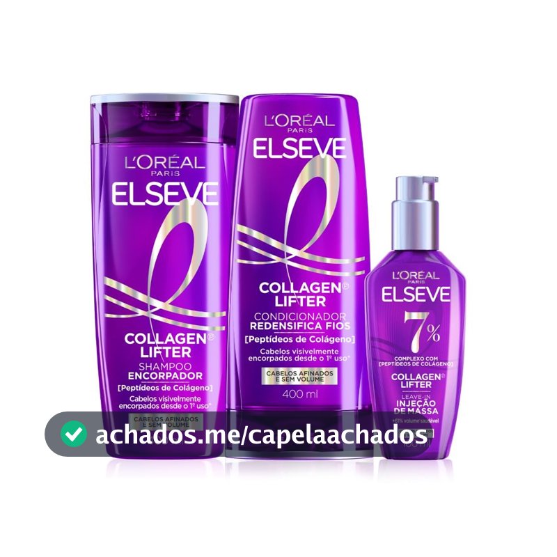 Shampoo Condicionador Sérum Elseve L'Oréal Colágeno 400ml+400ml+100ml