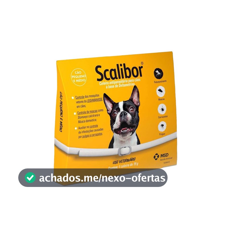 Scalibor® 19g - Coleira Antiparasitária contra mosquitos vetores da Leishmaniose - Cães porte médio 48cm - MSD Saúde Animal