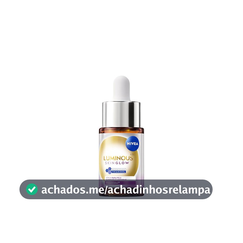 NIVEA LUMINOUS630® Skin Glow Sérum 15ml, Pele Uniforme, Glow Instantâneo, Reduz Manchas e Poros, Hidrata, Cuidado Facial Diário