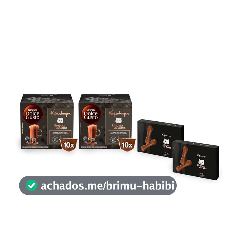Kit Kopenhagen Dolce Gusto, 2 NDG Língua de Gato e 2 Barras, 85g