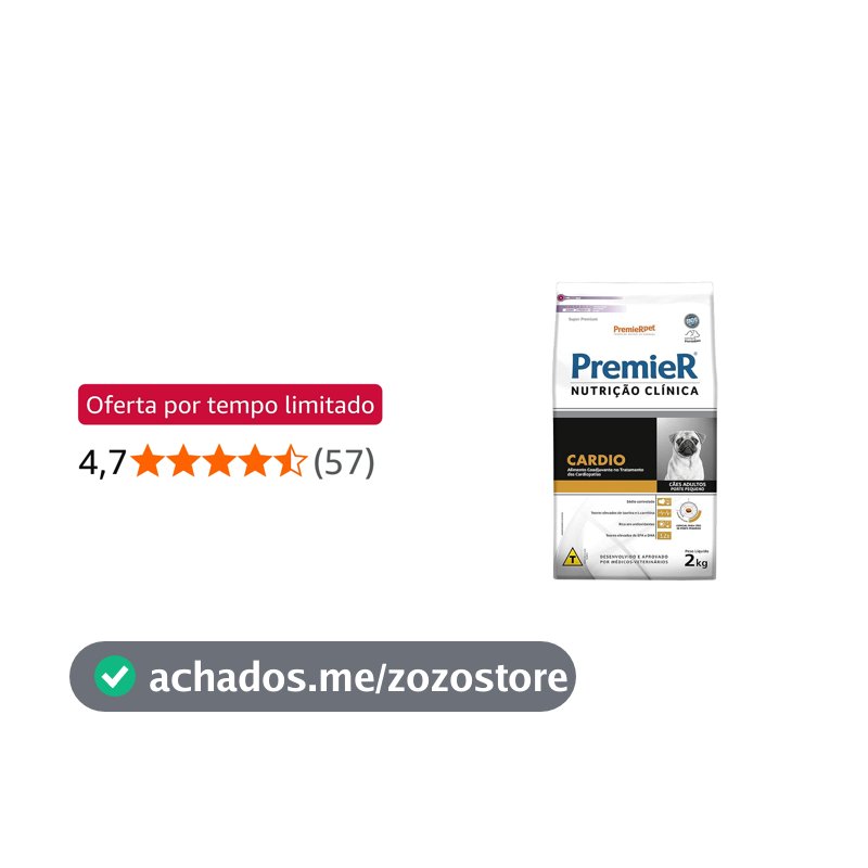 Ração Premier Nutrição Clínica Cardio Para Cães Cardio - 2 Kg