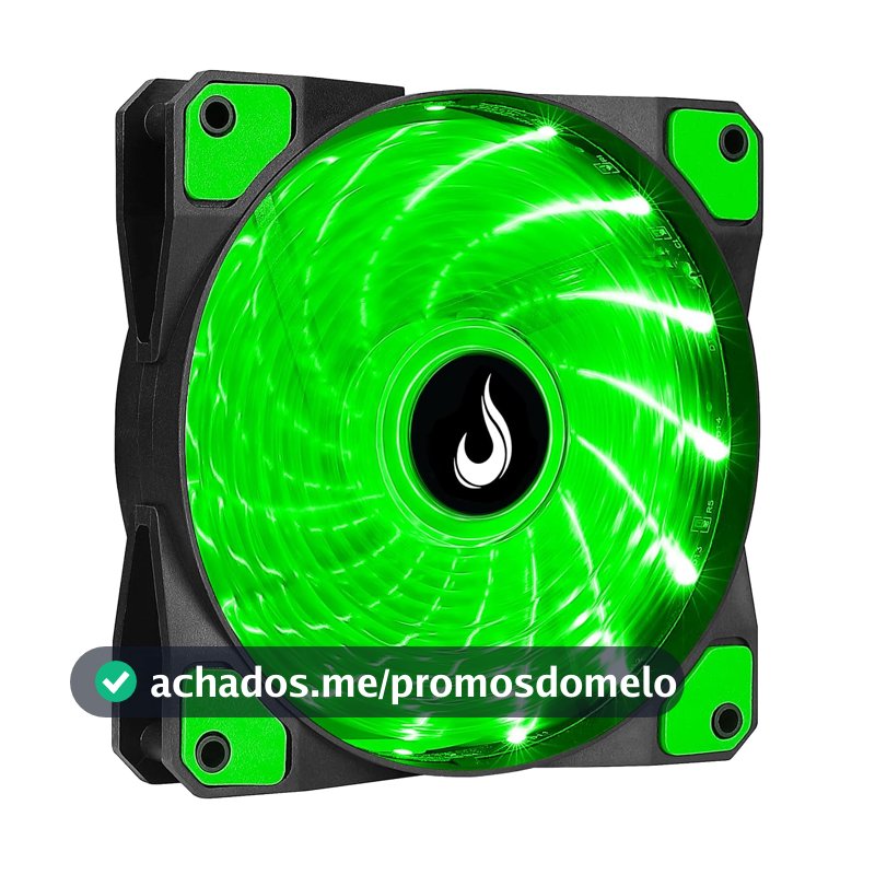 Ventoinha Rise Mode Wind W1, 120mm, LED Verde - RM-WN-01-BG