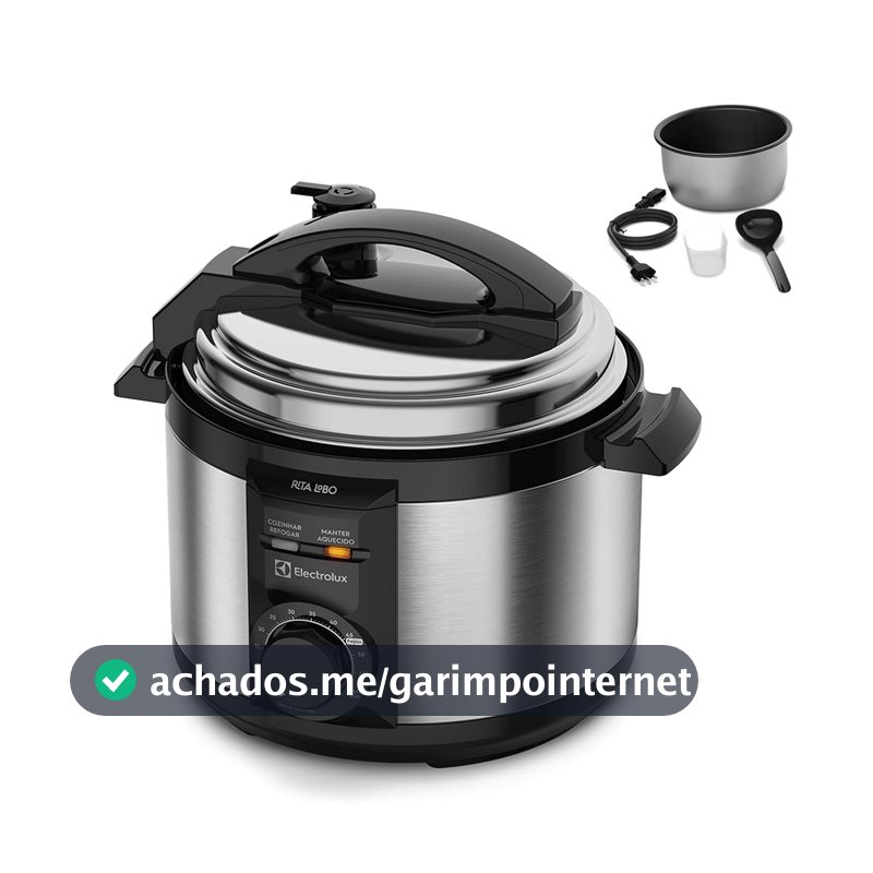 Electrolux Panela pressão elétrica capacidade 3L silenciosa segura 9 travas segurança timer feijão manter aquecido alça antitermica PCE15 inox 220v por Rita Lobo