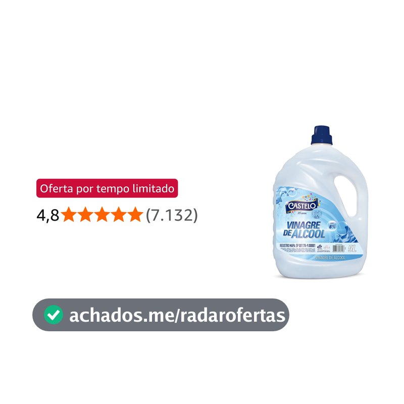 Vinagre de Álcool Concentrado 6% Castelo 5l