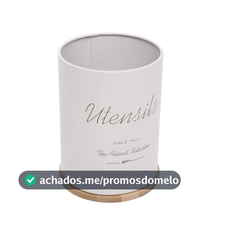 Porta Utensílios Olina 9,5cmx 10cm X 13cm Off White Metal - Wolff