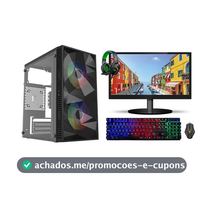 PC GAMER INTEL I5 3470-16GB DDR3 - SSD 240GB - MONITOR 19'' - KIT GAMER: TECLADO, MOUSE E HEADSET