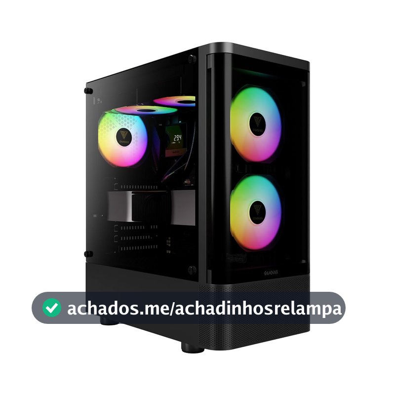 Gabinete Gamer Gamdias Talos E3 CG ARGB com 3 Fans Preto