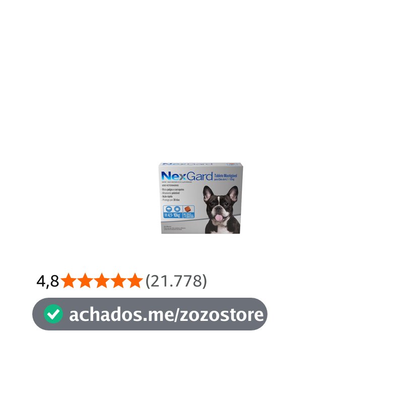 NexGard Antipulgas e Carrapatos para Cães de 4,1 a 10kg, 1 tablete