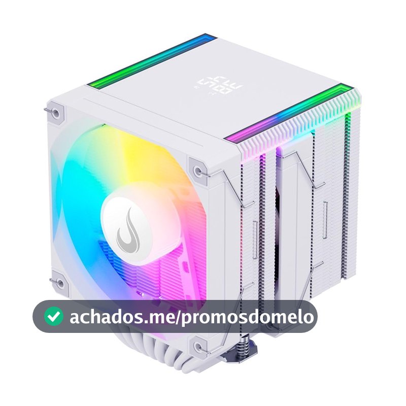 Air Cooler Gamer Rise Mode Temp 8 White, ARGB, AMD e Intel, 120mm, Branco - RM-ACT8-ARGB-W