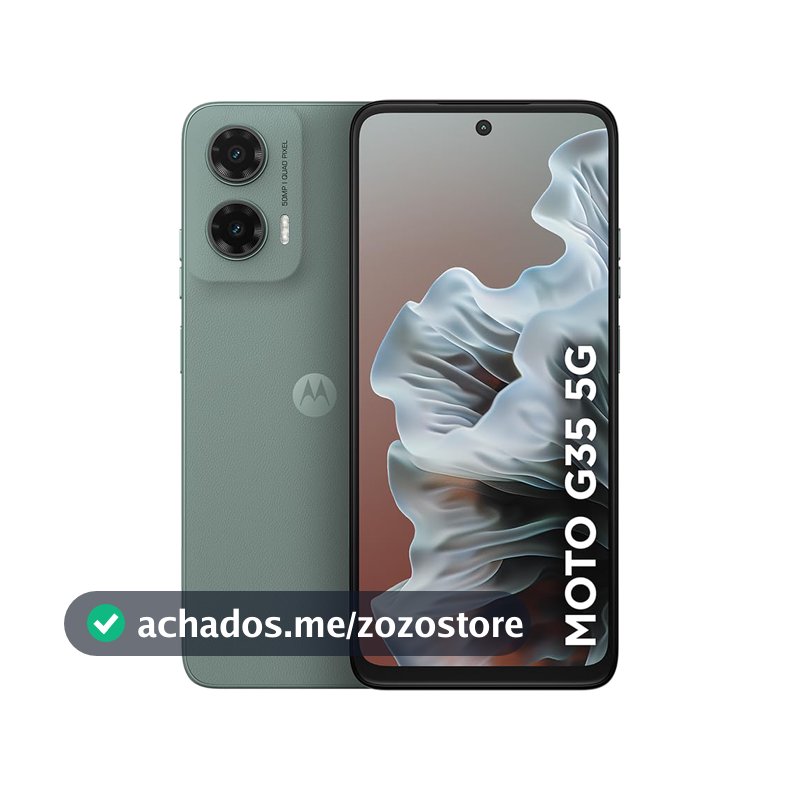 Smartphone Motorola Moto g35 5G - 256GB 4GB RAM+8GB Ram Boost e Camera 50MP com AI NFC Tela 6.7" com Superbrilho - Cinza Vegan Leather