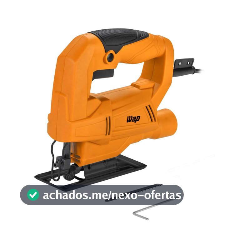 WAP Serra Tico-Tico WF STT01 550W com Base Regulável 0° a 45°, Bocal de Aspiração e Lâmina Inclusa, Corte até 55 mm em Madeira, 127V