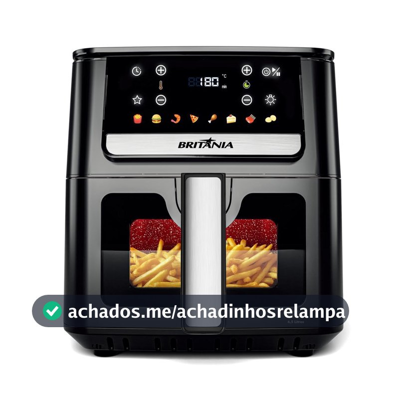 Air Fryer Britânia 6,5L Cesto Quadrado Redstone 1700W BAF65A 127V