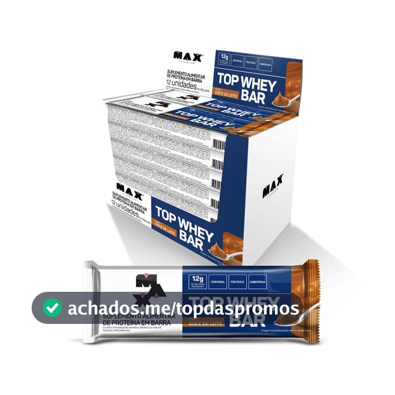 Max Titanium Top Whey Bar 12 Unidades De 41G (Doce De Leite)