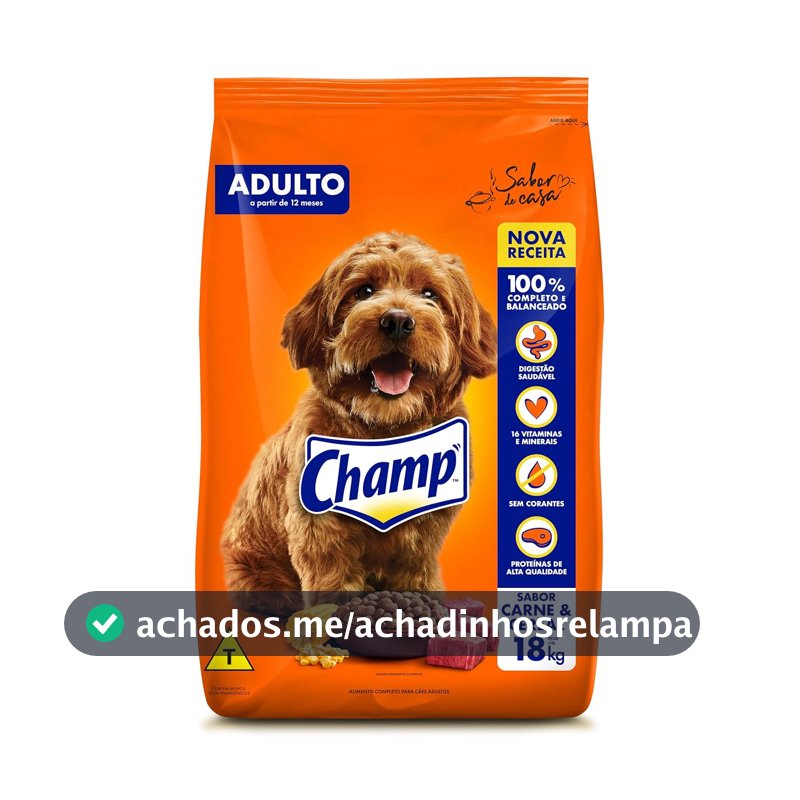 Ração Champ Carne e Cereal Para Cães Adultos 18 kg