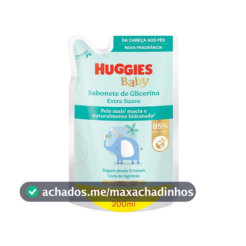 Sabonete Líquido Glicerina Huggies Extra Suave Refil 200 ml