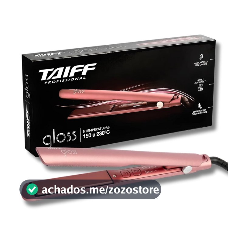 Chapa de Cabelo Taiff Gloss Rose, Bivolt