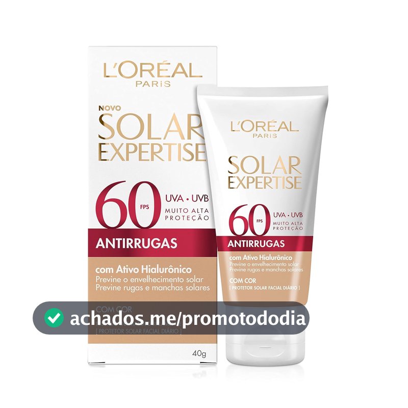 Protetor Solar Facial L'Oréal Paris Solar Expertise Antirrugas Fps 60 Com Cor 40G
