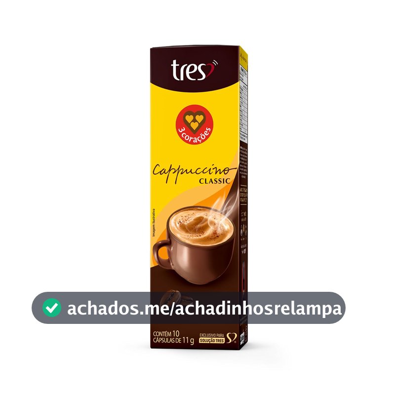 3 Corações Capsula de Cappuccino Classic TRES - 10 unidades