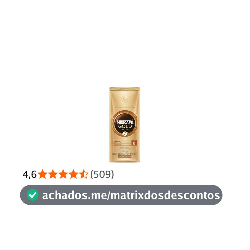 Café Torrado e Moído NESCAFÉ Gold Suave 250g