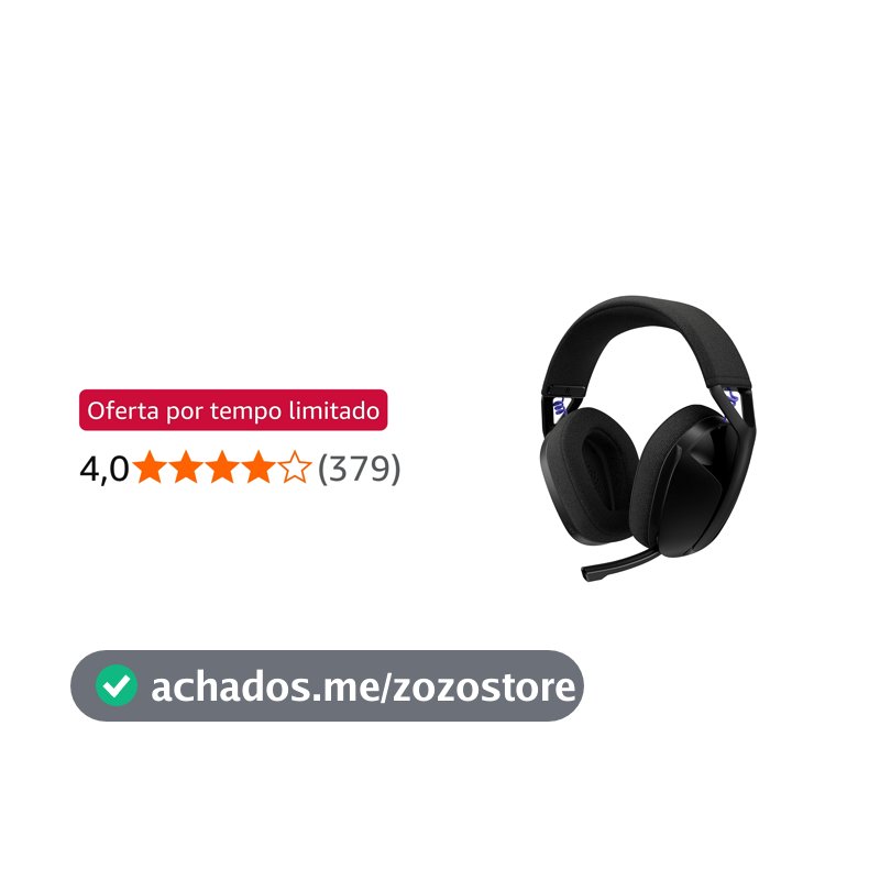 Logitech Headset Gamer Sem Fio G321 Preto Lightspeed Bluetooth Microfone Boom 16kHz Bateria 20H Compatível c/ PC PS4 PS5 Nintendo Switch e Smartphone