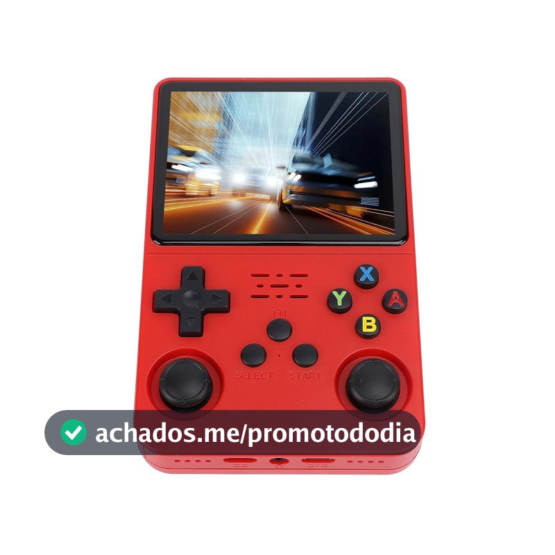AMONIDA Console de Jogo Portátil retrô RK3326 1,5 Hz 3200 MAH para Linux, Tela IPS de 3,5 Polegadas 640x480, 4 Horas de Reprodução, Vermelho (32GB + 128G)