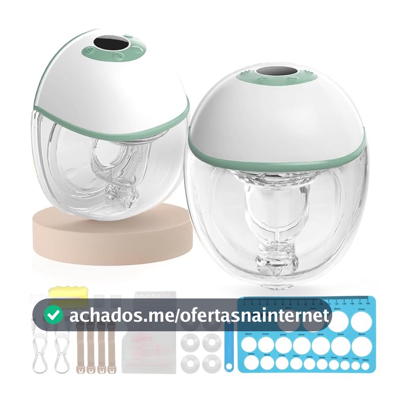 Bomba de leite oculta sem as mãos(dois), Bomba de tirar leite elétrica vestível, 3 modos e 9 ajustes de marcha, design sem BPA e à prova de vazamentos, Quatro tamanhos de flange de 17-24 mm