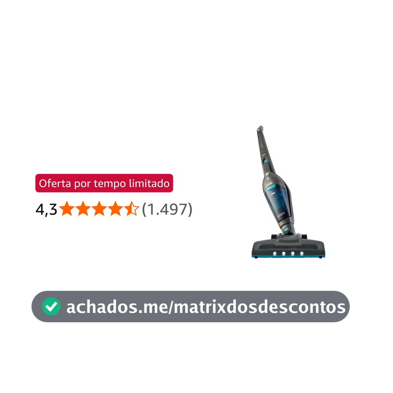 WAP Aspirador de Pó Vertical à Bateria ECO RÁPIDO Autonomia de 40 min, 2 Velocidades, 700ml, Bivolt