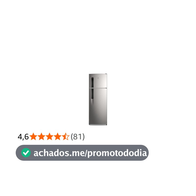 Electrolux Geladeira Electrolux Frost Free 320L Duplex Inox Look (TF38S) 127V