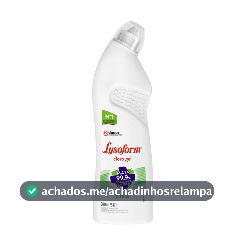 Lysoform Citrus, Desinfetante Cloro Gel, Limpeza Pesada e Eficiente, 500ml