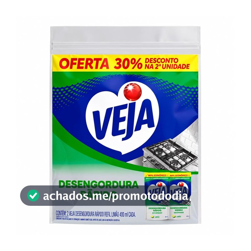 Veja Desengordura Rápido Limpador Limão com 2 unidades de 400ml