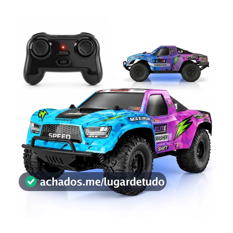 Carrinho De Controle Remoto Infantil 4x4 Off-Road Com Luzes E Pneus De Borracha 2.4GHz