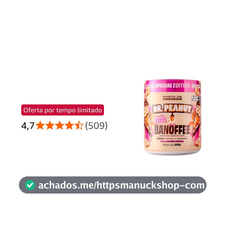 DR. PEANUT PASTA DE AMENDOIM BANOFFEE 600G COM WHEY PROTEIN