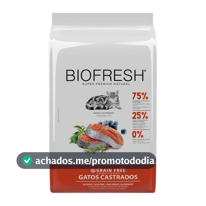 Hercosul Ração Biofresh Gatos Castrado Salmão - 7 5Kg