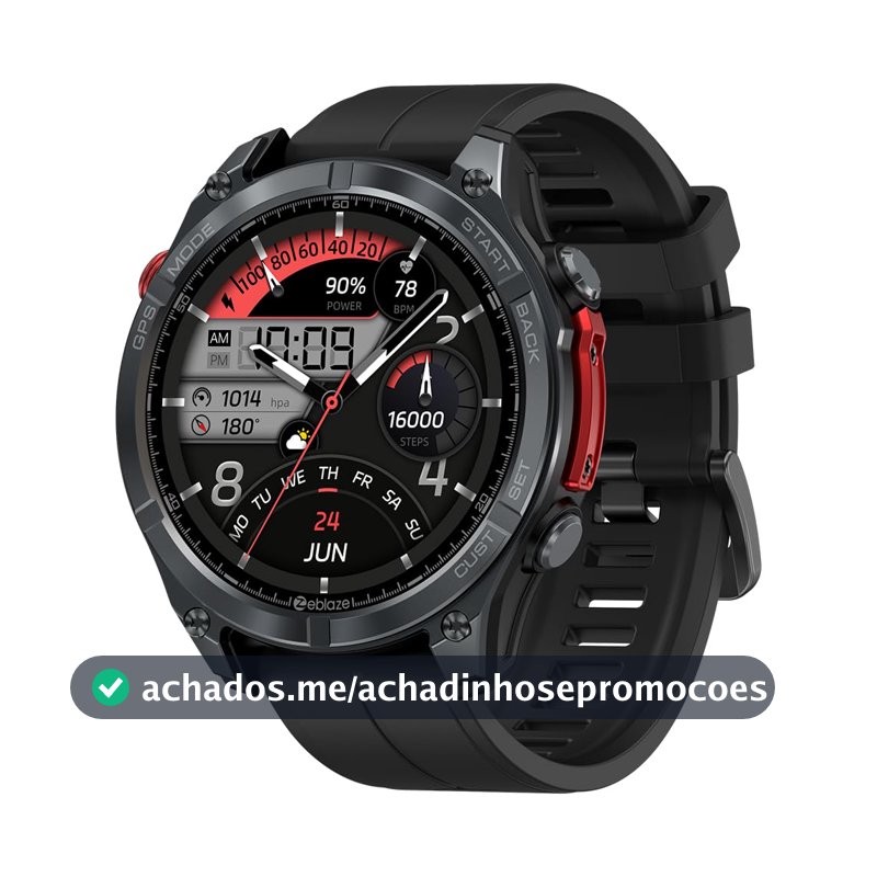 Zeblaze Stratos 4 Smartwatch Relogio Inteligente Masculino Relógio Inteligente, GPS 170+Esportivo, 5ATM a Prova d'Agua, Chamadas Bluetooth,Android Smart Watch for Android IOS
