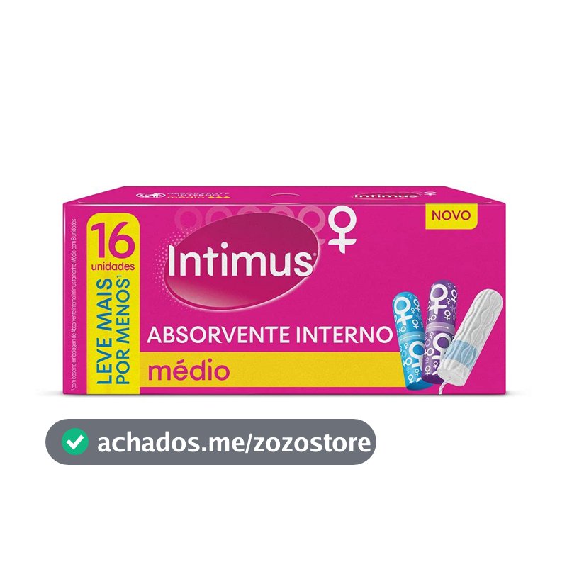 Absorvente Interno Intimus, Médio, 16 Unidades