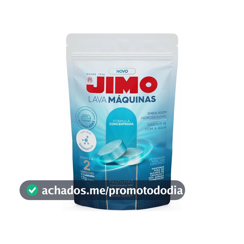 Jimo Lava Máquinas Lavagem Interna de Lava Louça Limpeza e Higenização Elimina Gordura e Resíduos Detergente Concentrado 2 pastilhas