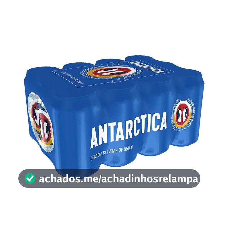 Cerveja Antarctica, Pilsen, Lata 350ml, Pack com 12 unidades