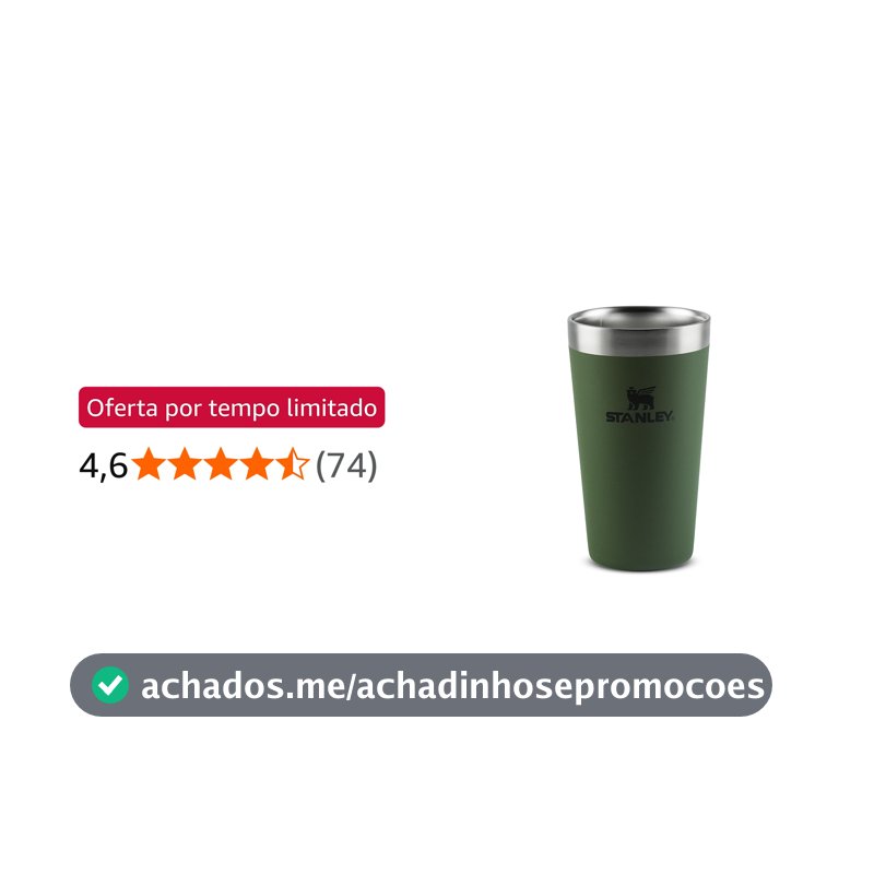 Stanley - Copo Térmico Texturizado para Cerveja, 354ml, para Bebidas Quentes ou Frias, Dried Pine