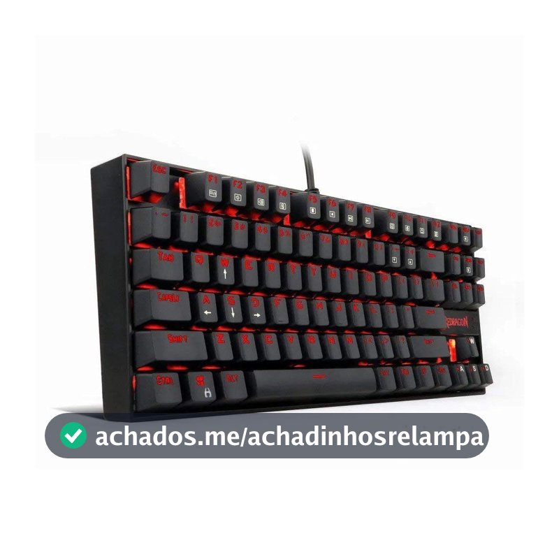 Redragon Teclado Mecânico Gamer Kumara ABNT2 LED Vermelho Single Color Switch Outemu Blue, UNICO, K552-2 PT-Blue