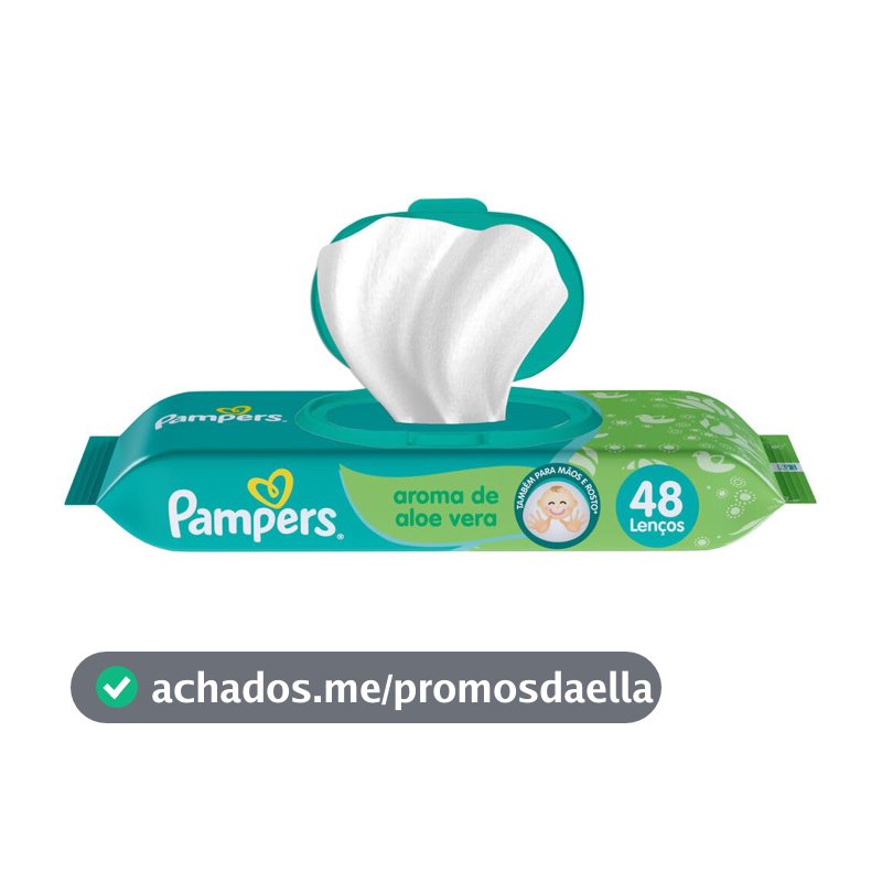Lenços Umedecidos Pampers Aroma de Aloe Vera 48 Unidades