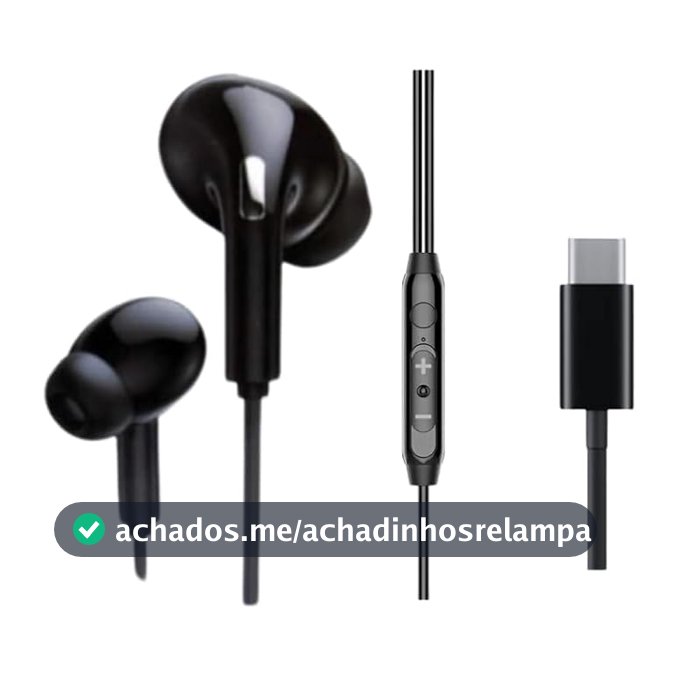 Fone de Ouvido com Fio Premium Tipo-C, Som Balanceado, com Microfone e Volume, Anti-Ruído (Até 99,15%), Cabo Anti-Emaranhamento - Compatível com Samsung, Motorola, LG e Smartphones USB-C - 6G (Preto)