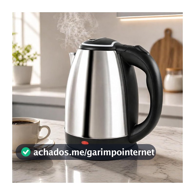 Chaleira Elétrica Inox 110V 1,8L Aquecimento Rápido Desligamento Automático