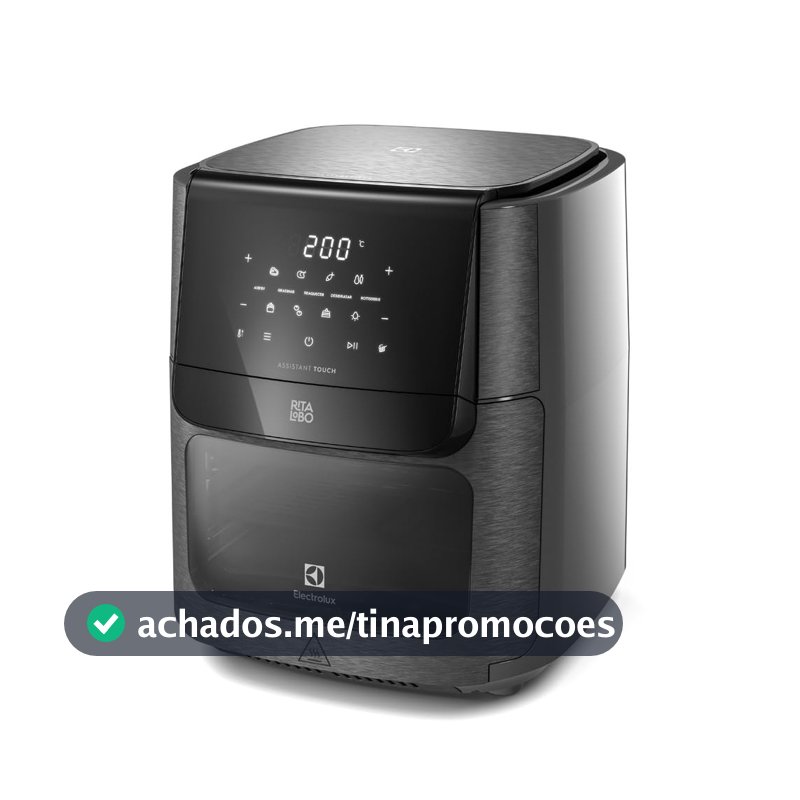 Fritadeira Elétrica sem oleo Forno Oven Airfryer 12L digital receita programada 2 bandejas espeto giratório 1700W Electrolux EAF90 Grafite 127v por Rita Lobo