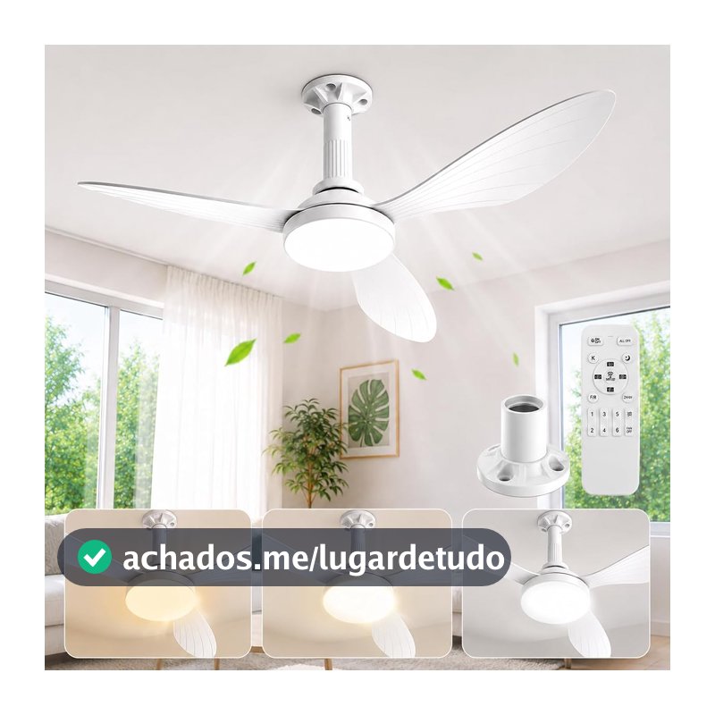 Airwit Ventilador de Teto com Luz 36", Fluxo Potente, Instalação Fácil