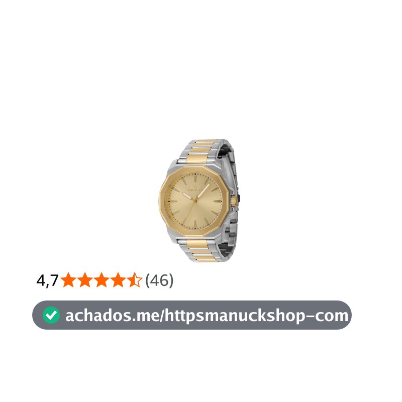 Invicta Relógio masculino Speedway 42 mm de quartzo em aço inoxidável, dois tons (modelo: 46835), Dois tons, Tendência