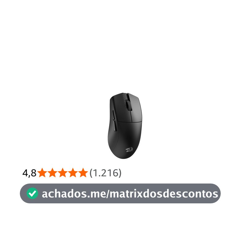 Mouse Gamer Redragon King Pro Preto Pixart PAW3395 26000DPI M916-PRO-1K
