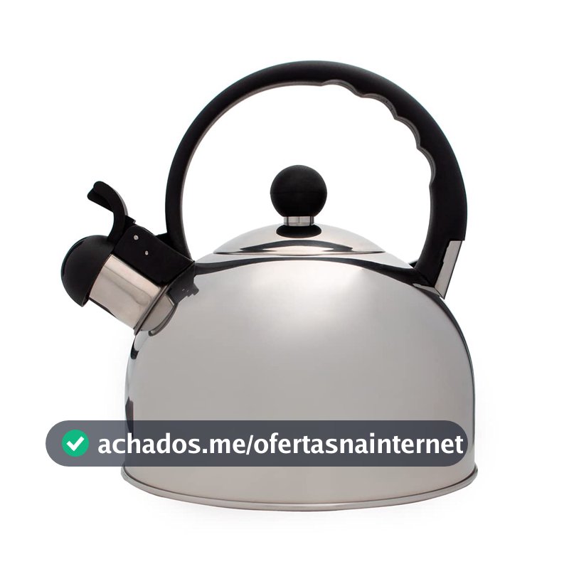 Mimo Style Chaleira Com Assobio de Alerta, Alça e Tampa Flip-up, Capacidade para 2 Litros e Acabamento Espelhado, Produzida em Aço Inox Resistente e Duradouro