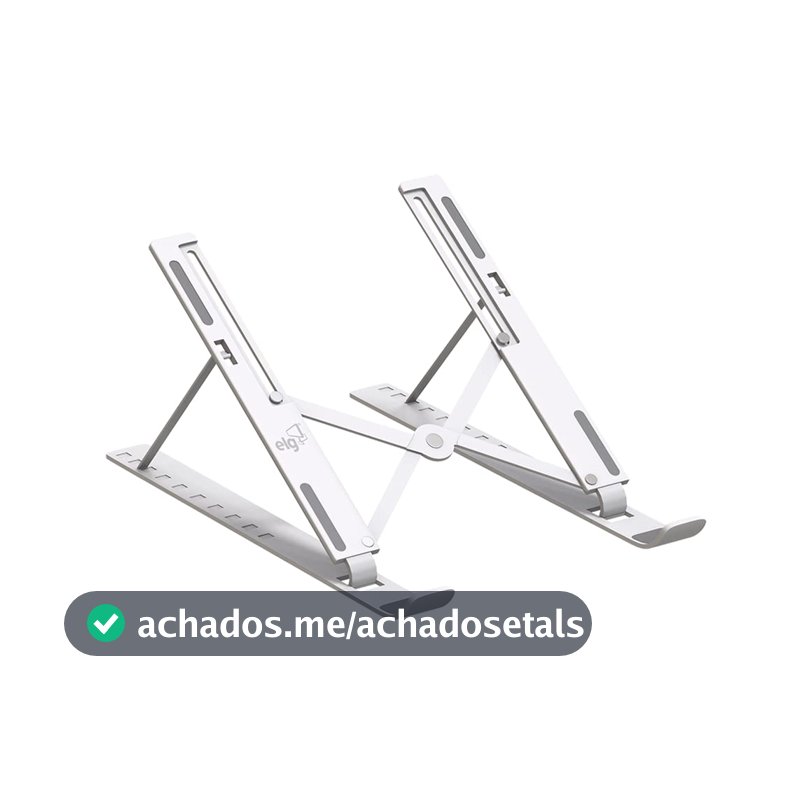 Suporte de Mesa Portátil para Notebook/Laptop de 10" a 17,3", 10 Níveis de Regulagem, Dobrável, Inclui Bolsa de Transporte, Branco, NTB8520W, ELG